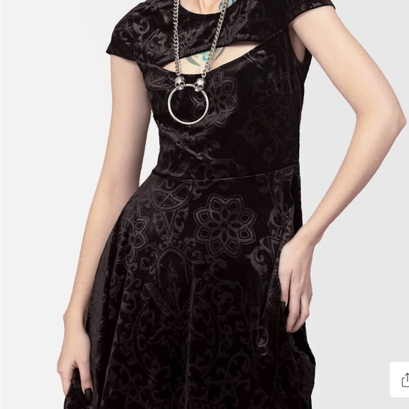 NWT Killstar Blasphemia Black Velvet Keyhole Dress - Picture 5 of 5